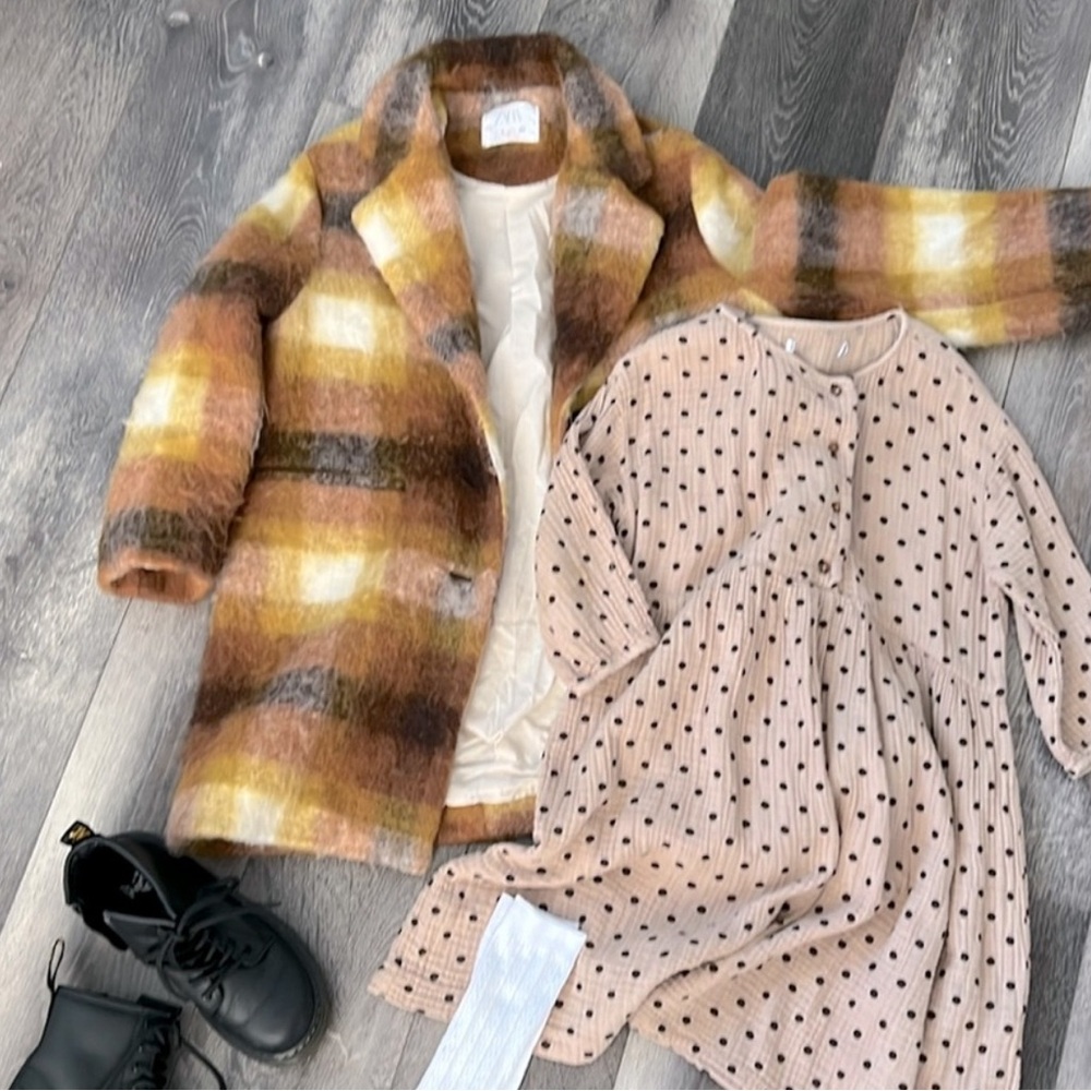 Zara Retro Peacoat Plaid Flannel Blogger Favorite